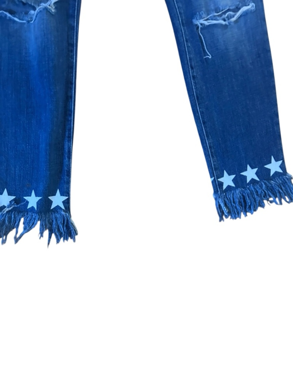 Current/Elliott Star Hem Distressed Jeans Anthropologie Frayed Ankle Sz 28 - Picture 3 of 4